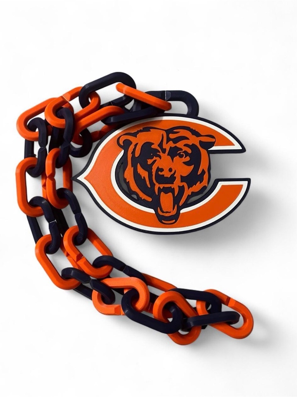 Kids Orange & Navy Team Logo Chain Necklace